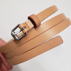 GAP Double Wrap Belt Beige Tan Leather Small